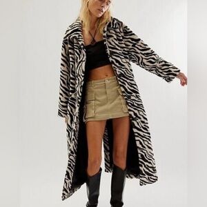 Zebra Print trench coat rain coat